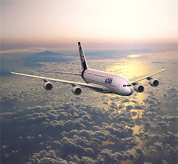 Airbus A380 aloft, artist's concept by Airbus