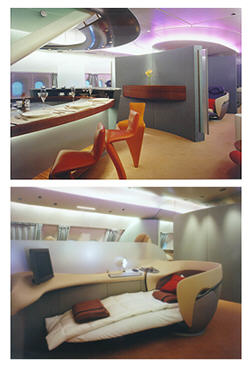 A380 bar and sleeping lounge concepts